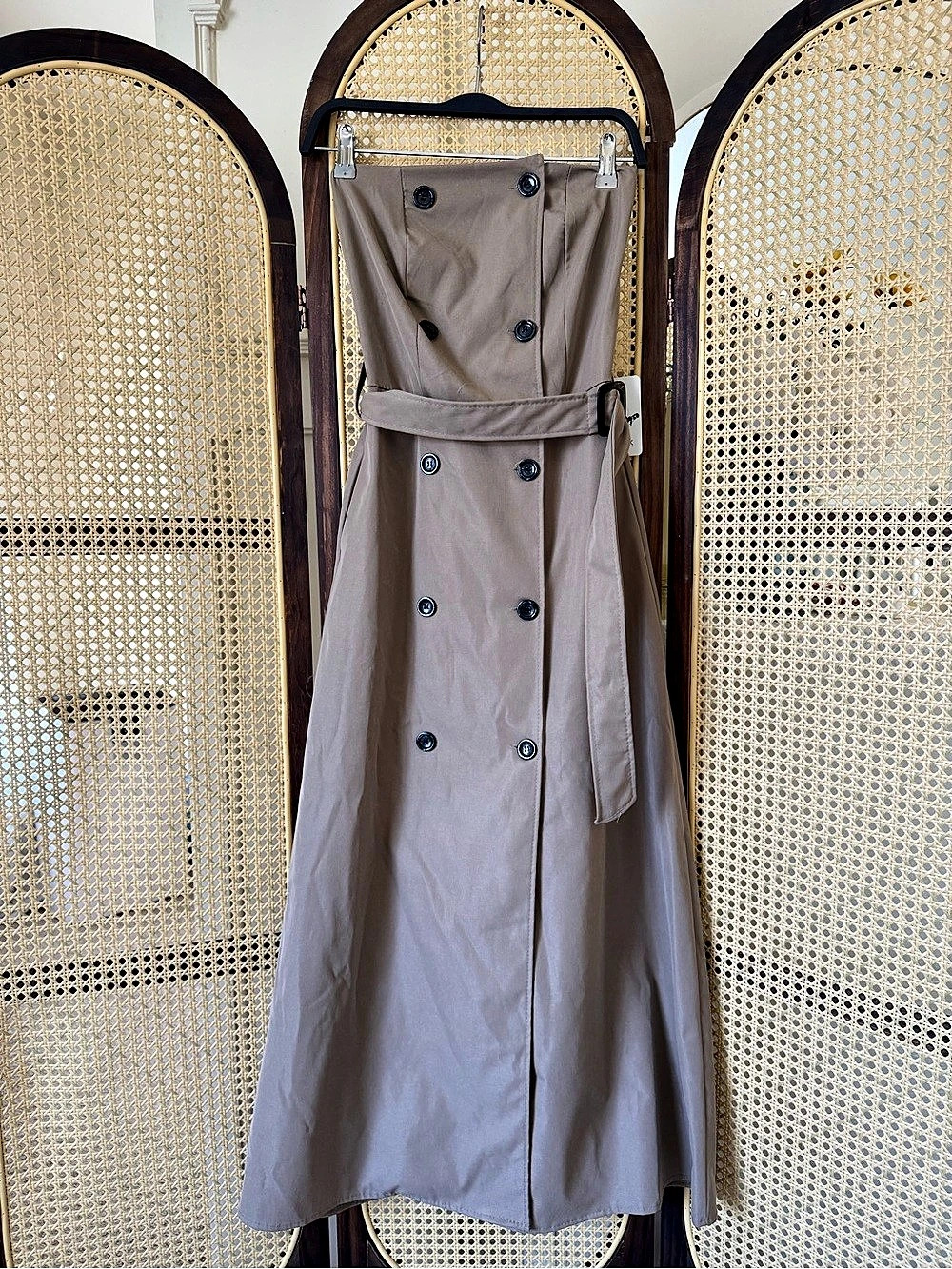 Maxi Trench Dress in Brown